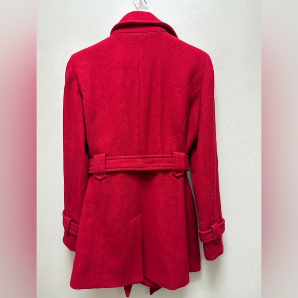 Calvin Klein size M red coat with belt - Picture 2 of 5